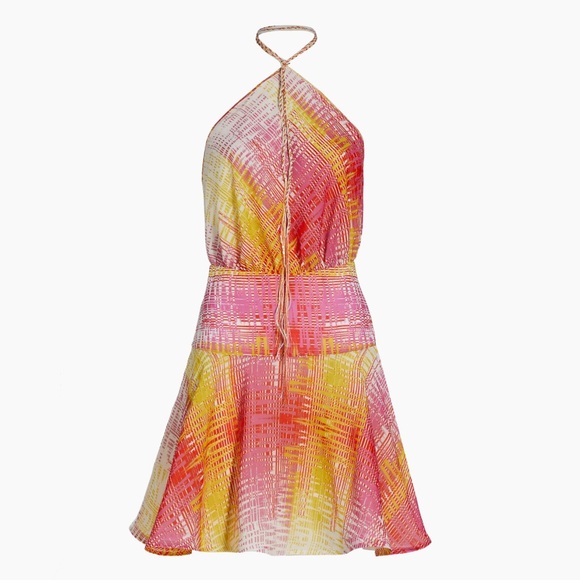 NWT💕SILVIA TCHERASSI Denita Halter Minidress in Magenta Size L - Picture 2 of 16